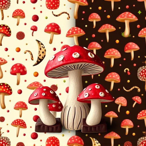 Artistic Magic Mushroom Chocolates Patterns