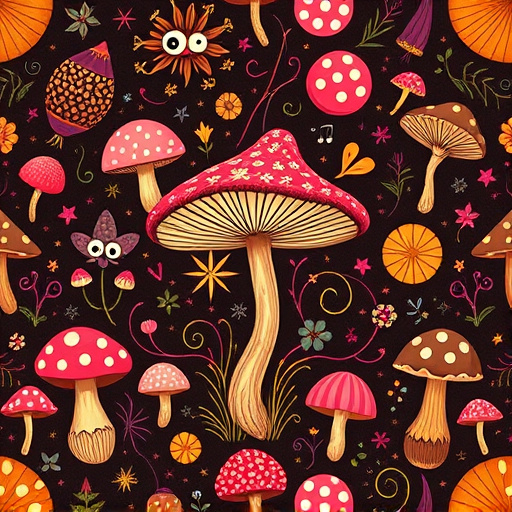 Artistic Magic Mushroom Chocolates Patterns