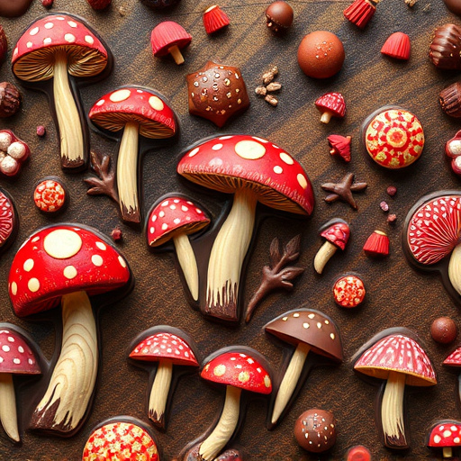 Artistic Magic Mushroom Chocolates Patterns