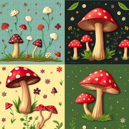 Artistic Magic Mushroom Chocolates Patterns
