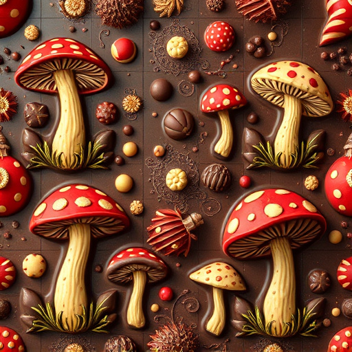 Artistic Magic Mushroom Chocolates Patterns