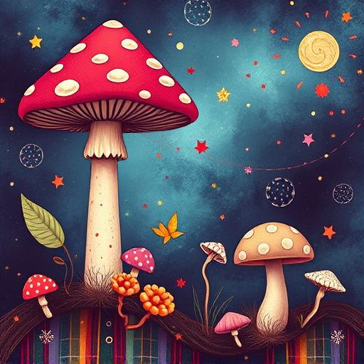 Artistic Magic Mushroom Chocolates Patterns