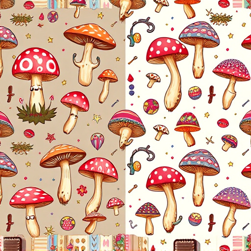 Artistic Magic Mushroom Chocolates Patterns