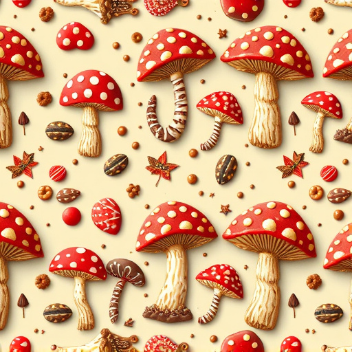 Artistic Magic Mushroom Chocolates Patterns
