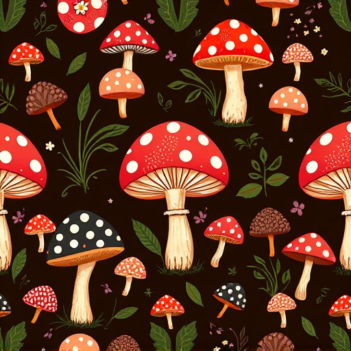 Artistic Magic Mushroom Chocolates Patterns