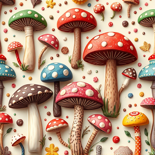 Artistic Magic Mushroom Chocolates Patterns