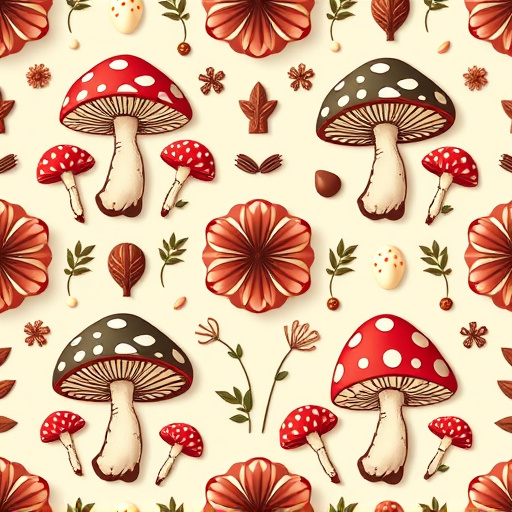 Artistic Magic Mushroom Chocolates Patterns