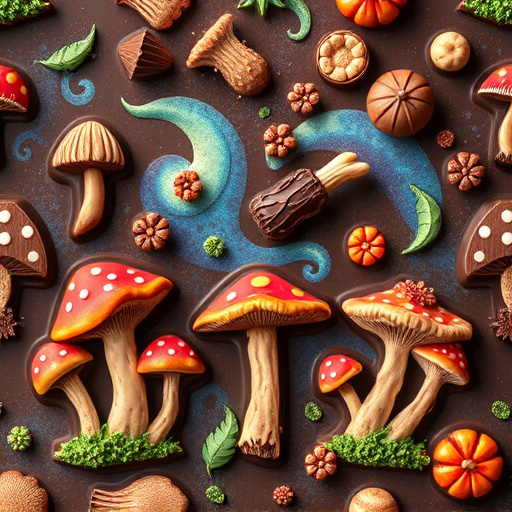 Artistic Magic Mushroom Chocolates Patterns