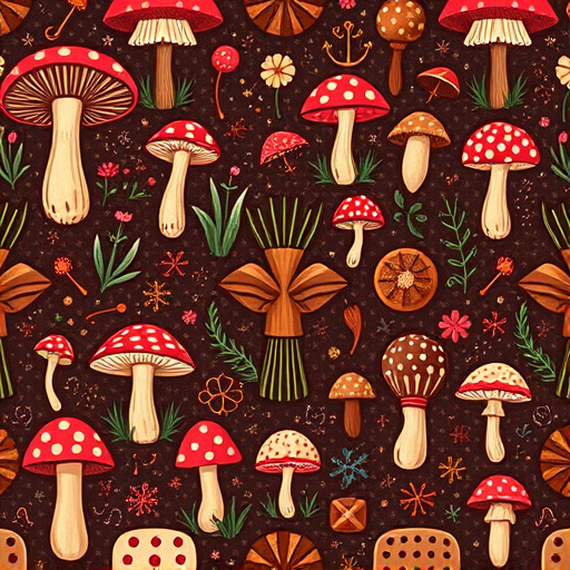 Artistic Magic Mushroom Chocolates Patterns