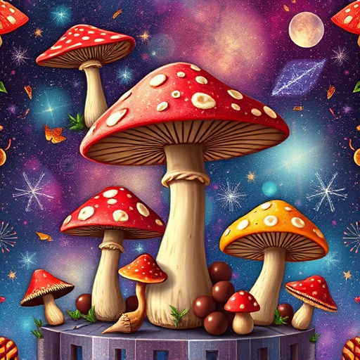 Artistic Magic Mushroom Chocolates Patterns