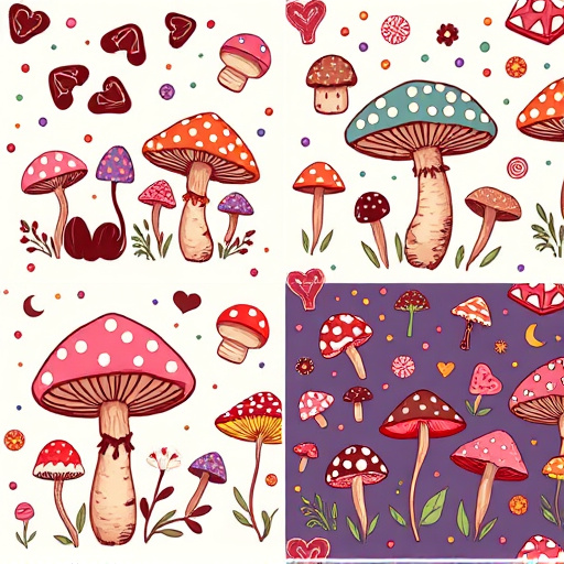 Artistic Magic Mushroom Chocolates Patterns