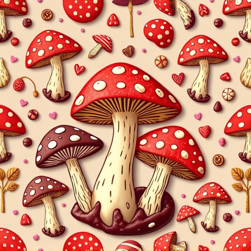 Artistic Magic Mushroom Chocolates Patterns