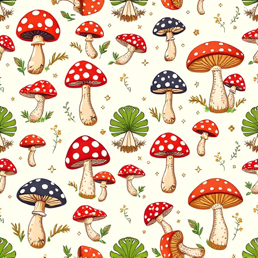 Artistic Magic Mushroom Chocolates Patterns