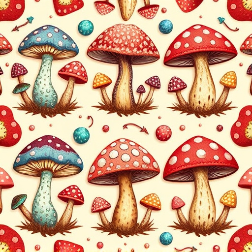 Artistic Magic Mushroom Chocolates Patterns