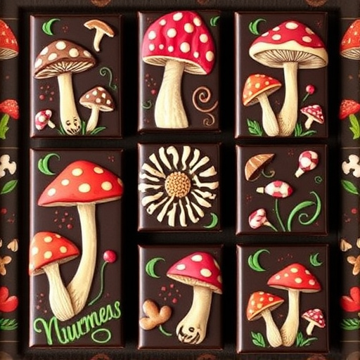 Artistic Magic Mushroom Chocolates Patterns