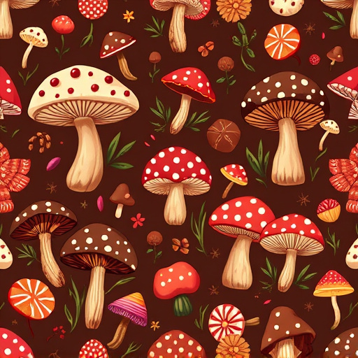 Artistic Magic Mushroom Chocolates Patterns