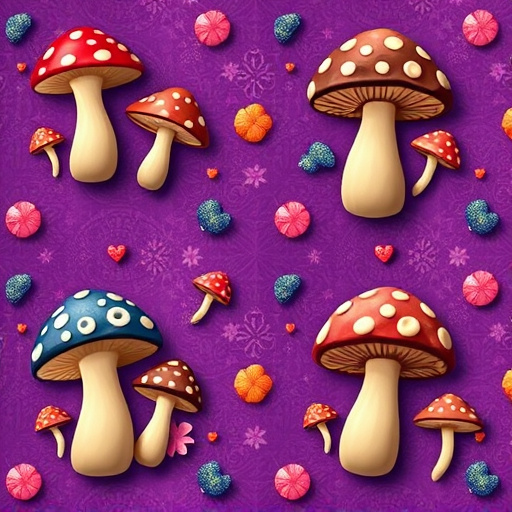Artistic Magic Mushroom Chocolates Patterns
