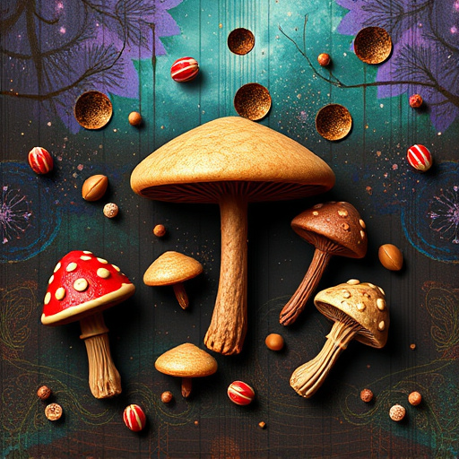 Artistic Magic Mushroom Chocolates Patterns