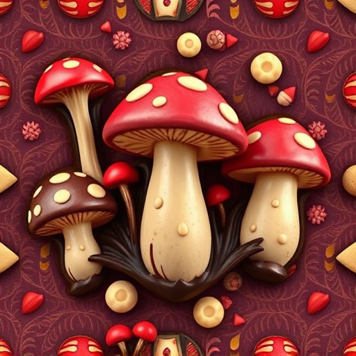 Artistic Magic Mushroom Chocolates Patterns