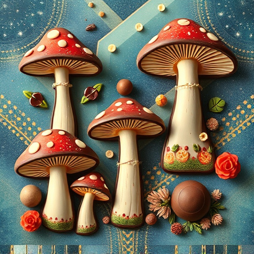 Artistic Magic Mushroom Chocolates Patterns