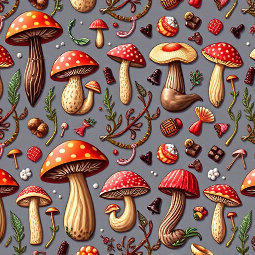 Artistic Magic Mushroom Chocolates Patterns