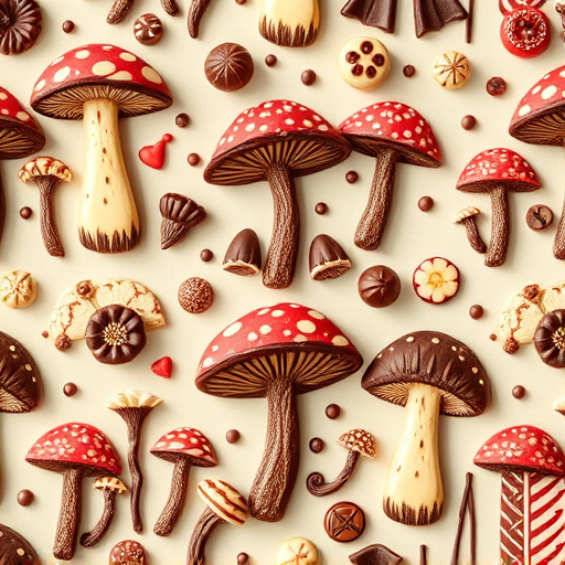 Artistic Magic Mushroom Chocolates Patterns