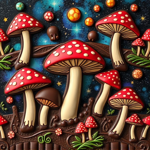 Artistic Magic Mushroom Chocolates Patterns