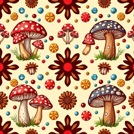 Artistic Magic Mushroom Chocolates Patterns