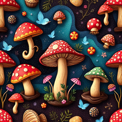 Artistic Magic Mushroom Chocolates Patterns