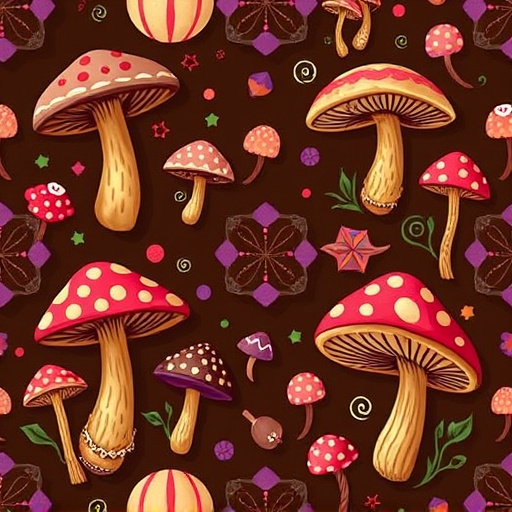 Artistic Magic Mushroom Chocolates Patterns