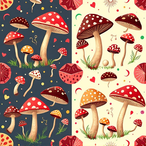 Artistic Magic Mushroom Chocolates Patterns