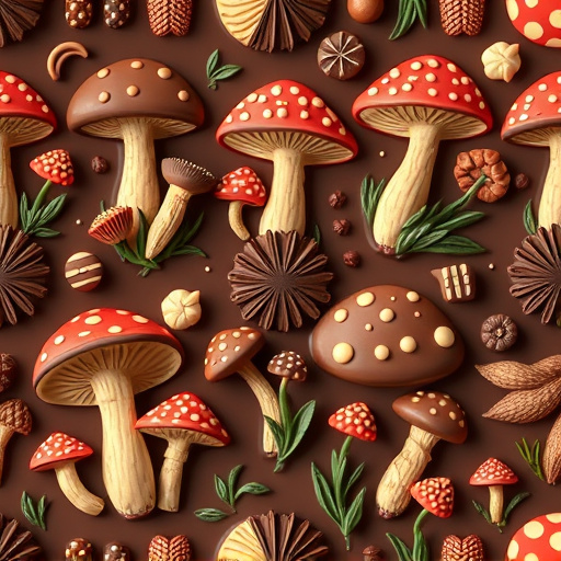 Artistic Magic Mushroom Chocolates Patterns