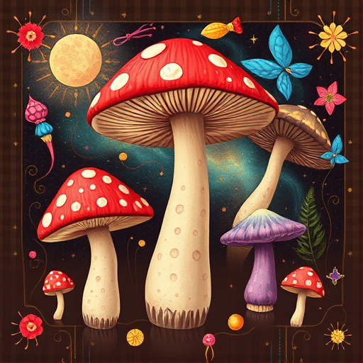 Artistic Magic Mushroom Chocolates Patterns