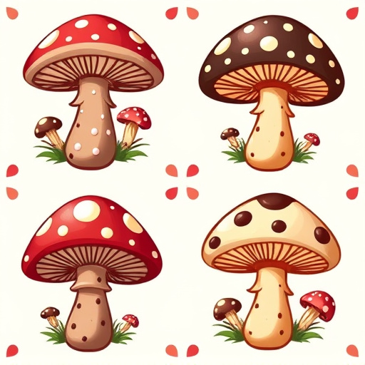 Artistic Magic Mushroom Chocolates Patterns