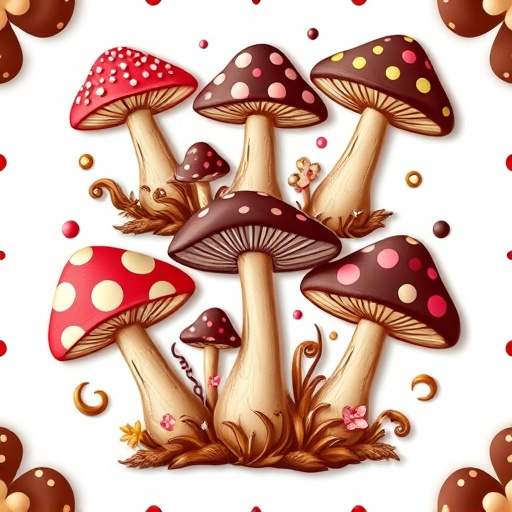 Artistic Magic Mushroom Chocolates Patterns