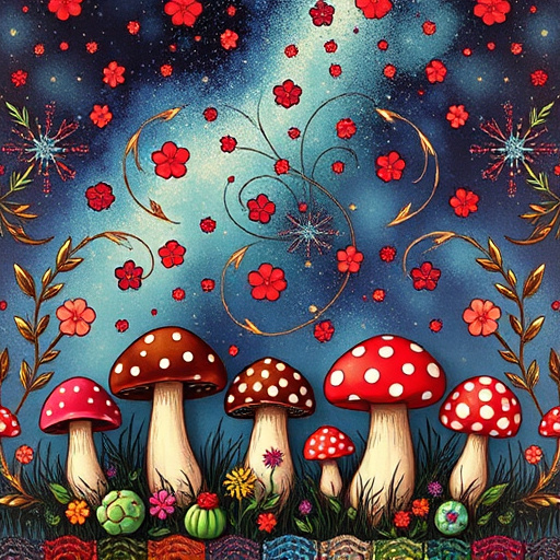 Artistic Magic Mushroom Chocolates Patterns