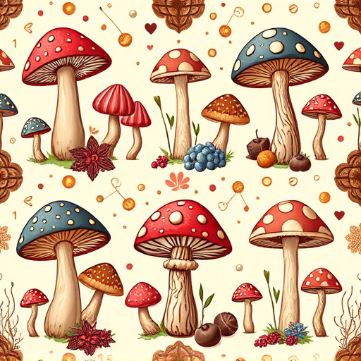 Artistic Magic Mushroom Chocolates Patterns
