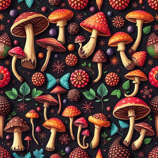 Artistic Magic Mushroom Chocolates Patterns