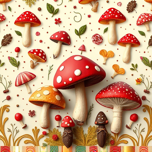 Artistic Magic Mushroom Chocolates Patterns