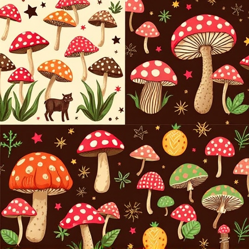 Artistic Magic Mushroom Chocolates Patterns
