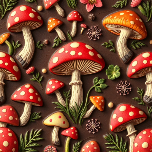 Artistic Magic Mushroom Chocolates Patterns