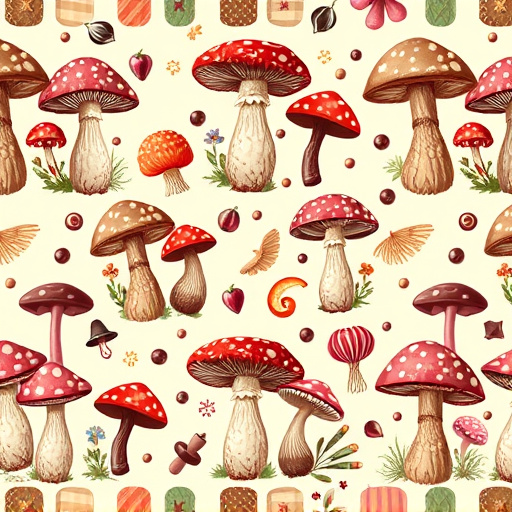 Artistic Magic Mushroom Chocolates Patterns