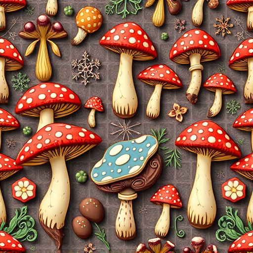 Artistic Magic Mushroom Chocolates Patterns