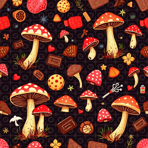 Artistic Magic Mushroom Chocolates Patterns