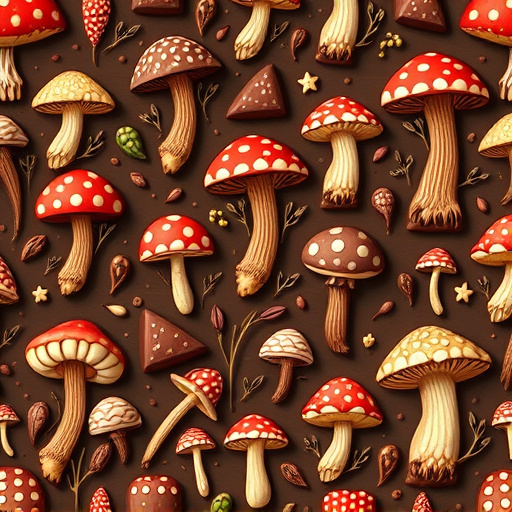 Artistic Magic Mushroom Chocolates Patterns