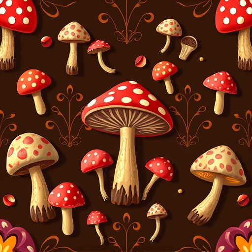 Artistic Magic Mushroom Chocolates Patterns
