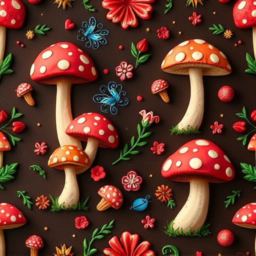 Artistic Magic Mushroom Chocolates Patterns