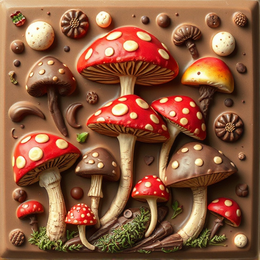 Artistic Magic Mushroom Chocolates Patterns