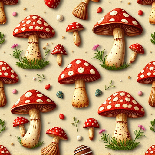 Artistic Magic Mushroom Chocolates Patterns
