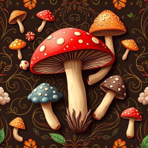 Artistic Magic Mushroom Chocolates Patterns